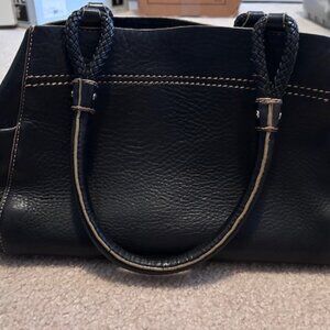 COLE HAAN BLACK  PEBBLEDLEATHER SHOULDER SATCHEL BAG EUC $50